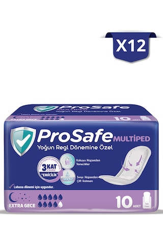 Prosafe Multiped Extra Gece 10'lu X12