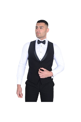 Cengiz İnler Erkek Sivri Yaka Yelekli Smokin 215141 001
