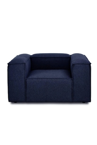 Mode Soft Berjer Lacivert Keten Kumaş İşbir Sünger Dairenize Tes