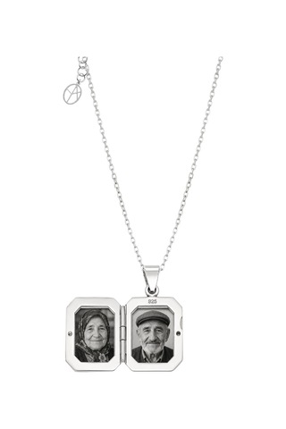 Oya Silver Dikdörtgen Kapaklı Gümüş Fotoğraf Kolye Oyot402