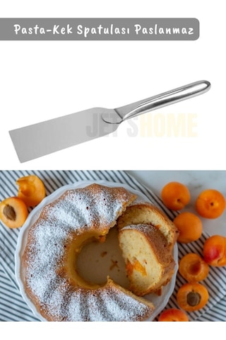 Pasta Spatulası Paslanmaz Kek Spatulası Krema Spatula No:4 Çelik 31 Cm Metalik Gri