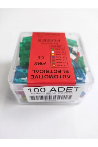 Replax Karışık 7,5 10 15 20 25 30 Amper Yassı Bıçak Sigorta 100 Adet