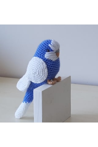 Amigurumi Kuş Muhabbet Kuşu Koyu Mavi