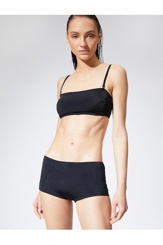 Koton Straplez Bikini Üstü Kaplı Çıkarılabilir İnce Askılı Siyah 3sak10003bm Siyah