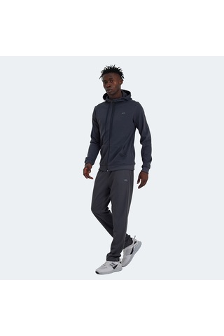 Slazenger RICH Erkek Fermuarlı Kapüşonlu Cepli Koyu Gri Eşofman Takımı