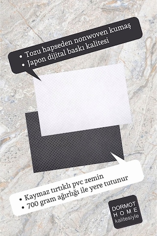 Dormot Modern Dijital Paspas - Siyah Hoşgeldiniz Karşılama Paspas - Kapı Önü Dekoratif Paspas 70x45