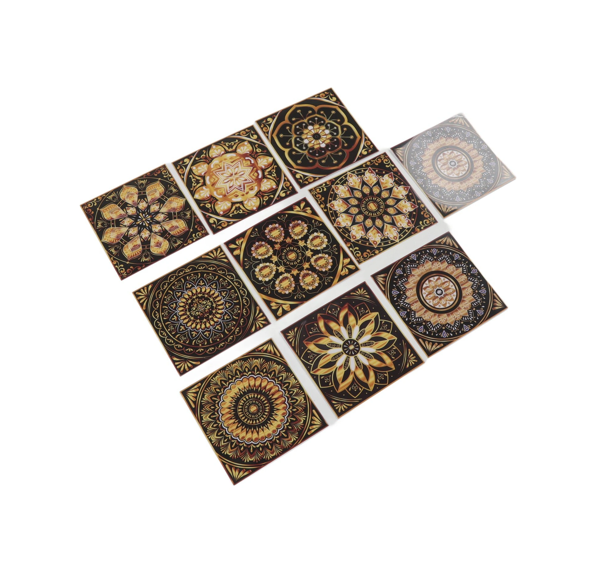 Geeroyoo 10 Adet 15x15cm Mandra Desenli Pvc Duvar Sticker - Suya Ve Yağa Dayanıklı, Otomatik Yapışkan Arka, Mutfak/banyo Dekorasyonu Rastgele Model Diğer