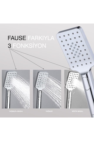 Fause El Duş Başlığı 3 Fonksiyonlu Kare Ke122 Genel