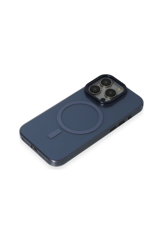 Newface - 56 - Apple iPhone Uyumlu 15 Pro Max Kılıf Anka Pc Magneticsafe Sert Metal Kapak - Glblseme - - Lacivert
