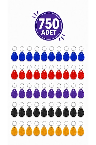 Sarkey Sr-602 H-r Yazılabilir Kopyalanabilir Proximity Anahtarlık 125 Khz Keyfob Karışık Renkler 750 Adet + 1 Adet Rfıd Kopyalama Cihazı