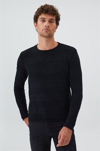 Lee Cooper Holden Erkek O Yaka Kazak Siyah-15458 Siyah