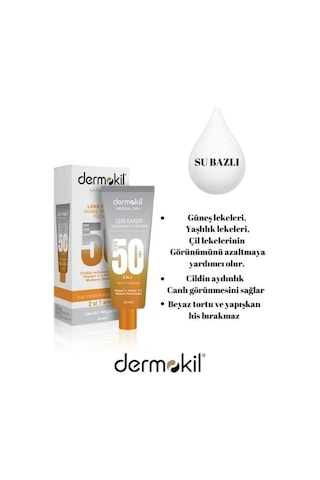 Dermokil Leke Karşıtı Güneş Koruyucu Yüz Kremi SPF50+ 2 x 50 ML