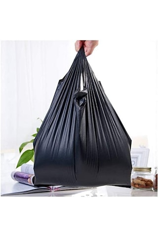 Küçük Boy Siyah Poşet Tekel Market Poşeti 1 KG 26 x 44 CM 80'li