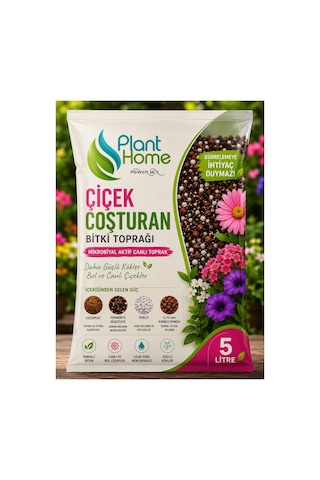 Çiçek Coşturan Bitki Toprağı 5 Litre Mikrobiyal Aktif Canlı Toprak Cocopeat Perlit Pomza İçerikli Diğer