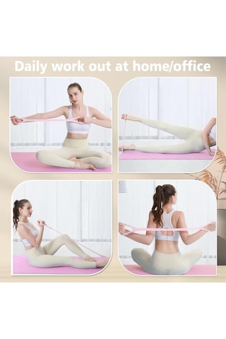 Geeroyoo 3 Adet Pilates Grup 8 Şekilli Germe Kayışları - Yoga Ve Fitness İçin Esneklastik, Pembe-mavi-mor, 47 Cm Çok Renkli