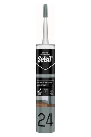 Selsil 9'lu Beyaz Renk Süpürgelik Yapıştırıcı Silikon Ve Rosıe