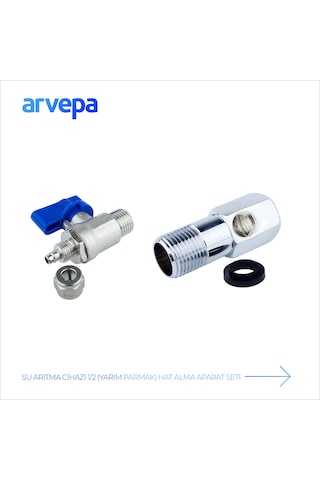 Arvepa Su Arıtma Cihazı 1/2 (Yarım Parmak) Hat Alma ve Konnektör Vana Seti - Ekstra Dayanıklı (Metal)