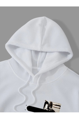 Altamira Unisex New Moment Baskılı Oversize Kapşonlu Sweatshirt 001