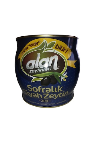 Alan Zeytinleri Özel Special 201-230 KB XL Siyah Zeytin Teneke 2 KG