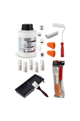 Selfy Decor Islak Zemin Boyası Antik Beyaz 1250 Ml Tezgah,fayans,granit,mermer,seramik Boyama Seti Antik Beyaz