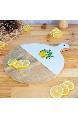 Bambum Kangura Limon Yuvarlak Kesme Tahtası Küçük Renkli