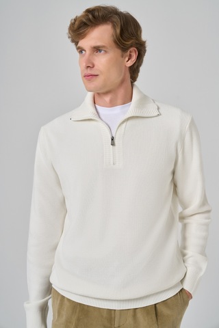 Morven Erkek Kemik Trend Bato Yaka Dynamic Fit Rahat Kesim Triko 26kc017007652 Kemik Kemik