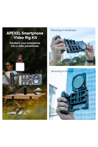 Apexel Videorig 2 Pro Kit Tanımlandığı Gibi