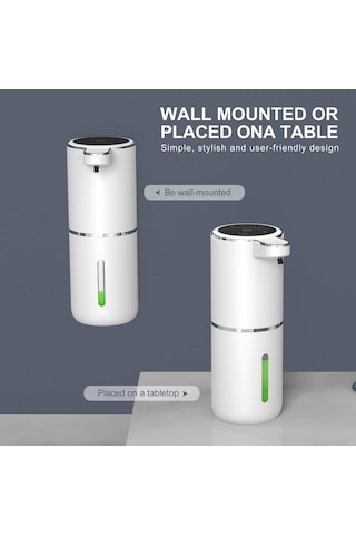 Qianfan Otomatik Köpük Sabunluk, Güç Ve Dişli Ekranı, 380ml Beyaz - Mavi