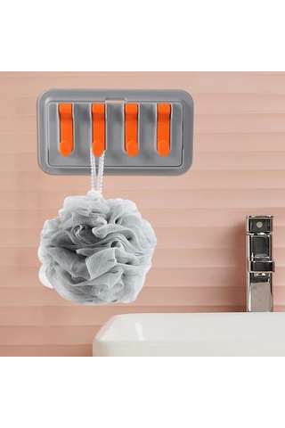 Homyl Katlanabilir Kancalar Kendinden Yapışkanlı Gri-turuncu