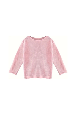 Tongxida Plus Size Yaka Kazak - Pembe - Kadın Büyük Beden - Sonbahar/ıllkbahar Pembe