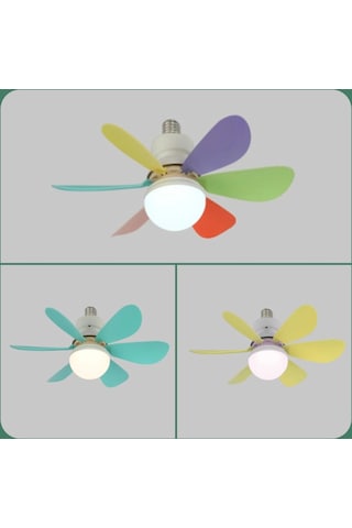 Hallow E27 Üç Renkli Karartma Ev Yatak Odası Çocuk Fanı