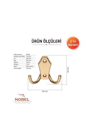 Ri Ko Askı, Metal Vestiyer Askısı, Altin, Duvar Ve Dolap Askılığı 5'li Set Vidalı Altın