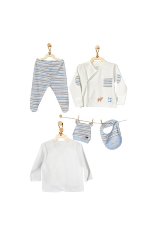 Andywawa Erkek Bebek Mavi 5Li Hastane Çıkıs Seti 0-3 Ay Ac22310R Çok Renkli