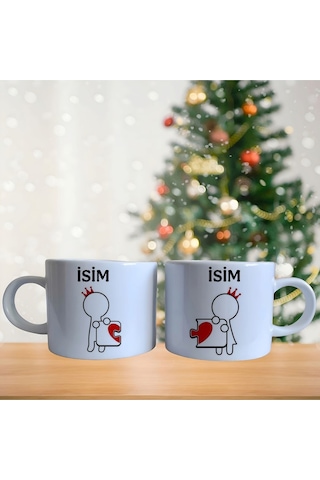 Çiftlere Özel Puzzle Porselen Fincan Takımı 755 Beyaz