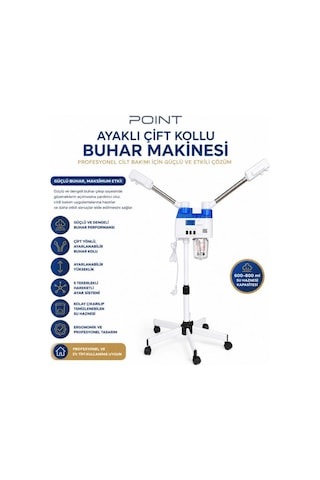 Point Çift Başlı Sıcak / Soğuk Kuaför Berber Buhar Makinesi Beyaz