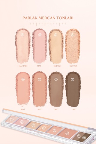 Pigmentli, 5 Farklı Dokulu Far Paleti Perıpera All Take Mood Palette 001 Whisper Of Spring Coral 001