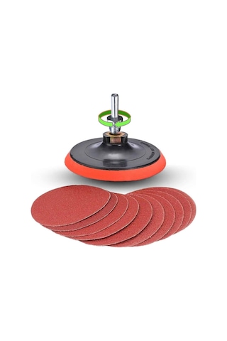 Cırt Zımpara Seti + Matkap Aparatı + 115 Mm Taban 12 Parça Set