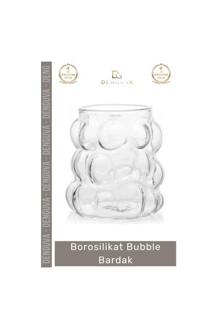 Bardak Isıya Dirençli Şeffaf İnce Tasarım Çay Kahve Sunum Dayanıklı Borosilikat Bubble Bardak Çok Renkli