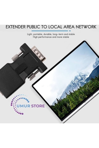 Vga Genişletici Erkek - Lan Cat5 Cat6 Rj45 Ağ Kablosu Adaptörü