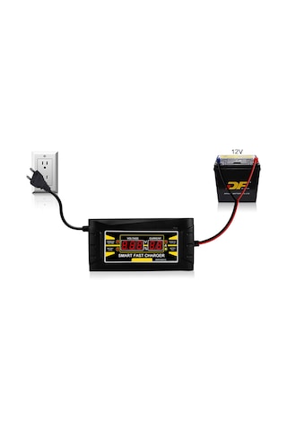 Tenfowee 12v 6a Akıllı Araba-motosiklet Akü Şarj Cihazı, 110-240v Geniş Voltaj, Pwm Teknoloji, Lcd Ekranlı, Aşırı Şarj Korumalı Eu Plug