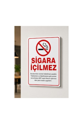 Folyo Baskı Sigara İçilmez Para Cezası 16x24 Cm