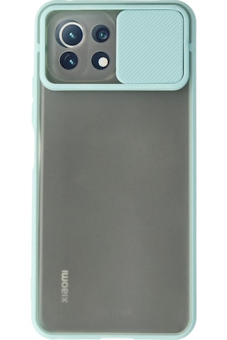 Newface Xiaomi Mi 11 Lite Kılıf Palm Buzlu Kamera Sürgülü Silikon Glblseme - 15 - Turkuaz