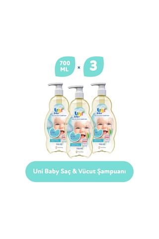 Uni Baby Bebek Saç ve Vücut Şampuanı 3 x 700 ML