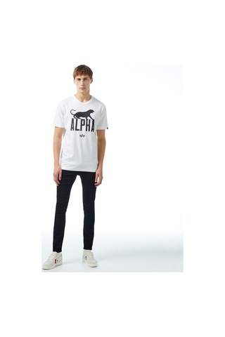 Alpha Industrıes Alpha Industries Alpha Leopard Erkek Beyaz T-shirt