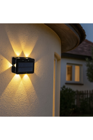 Aeron Duvar Solar Aydınlatma - 6 Ledli Sarı