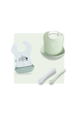 Mamajoo & Babybjörn 3'lü Beslenme Seti - Powder Green