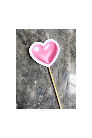 20 Adet Pembe Kalpler Pasta Kürdanı 5cm Cupcake Pasta Süsü Kurabiye Nişan Söz Kokteyl Bride To Be Diğer