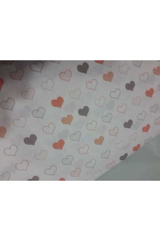 Akfil Poplin Nevresimlik Kumaş Çok Amaçlı En 240 Kalp Desenli (461574175)