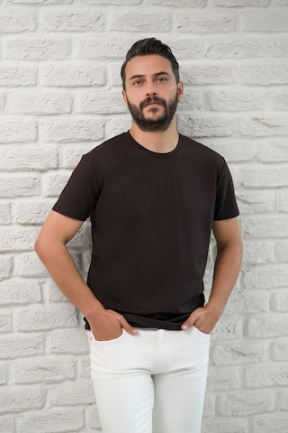 Paul Martin Slimfit Fit Bisiklet Yaka Rayon Kumaş Full Likralı T-shirt Kahverengi