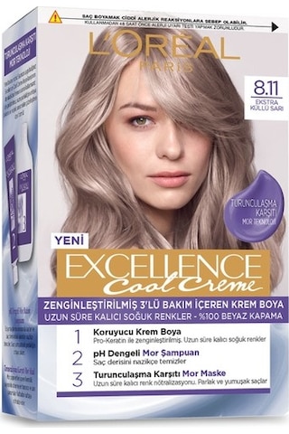 L’Oréal Paris Excellence Cool Creme Saç Boyası – 8.11 Ekstra Küll (530145105)